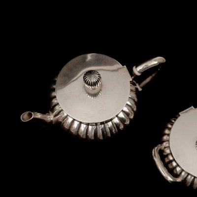 Tea, Coffee, Milk and Sugar Service in Silver from the Gratschew Brothers, St. Petersberg, Russia, 1890s, Set of 4-GCQ-1420378