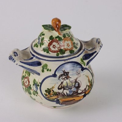 Tea Service in Majolica from Albisola, Set of 9-VMM-2020763