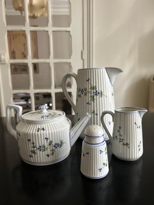 Tea Service in Porcelaine, 1890s, Set of 7-AVC-2043425