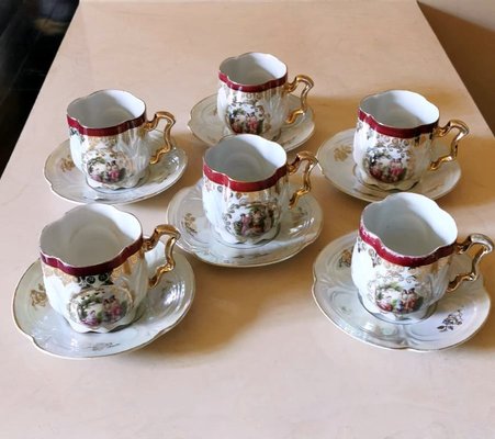 Teacups & Saucers by G. Andlovitz for Società Ceramica Italiana Laveno, Set of 12-QRS-1078547