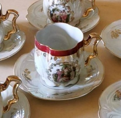 Teacups & Saucers by G. Andlovitz for Società Ceramica Italiana Laveno, Set of 12-QRS-1078547