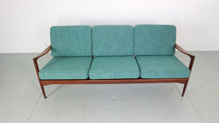 Teak 3-Seater Sofa by Ib Kofod-Larsen for Ope, Sweden, 1950s-DT-2026195