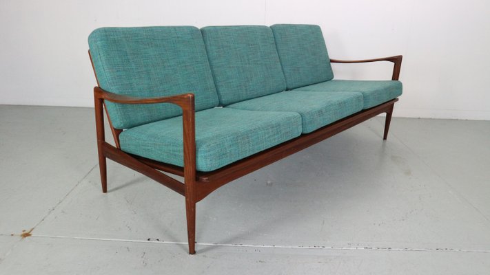 Teak 3-Seater Sofa by Ib Kofod-Larsen for Ope, Sweden, 1950s-DT-2026195