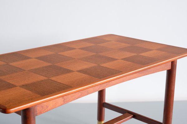 Teak and Brass Coffee Table, Sweden by Carl-Axel Acking, 1950s-FMT-1389472