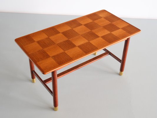 Teak and Brass Coffee Table, Sweden by Carl-Axel Acking, 1950s-FMT-1389472