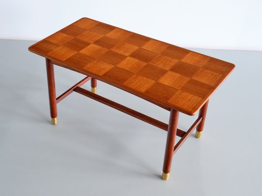 Teak and Brass Coffee Table, Sweden by Carl-Axel Acking, 1950s-FMT-1389472