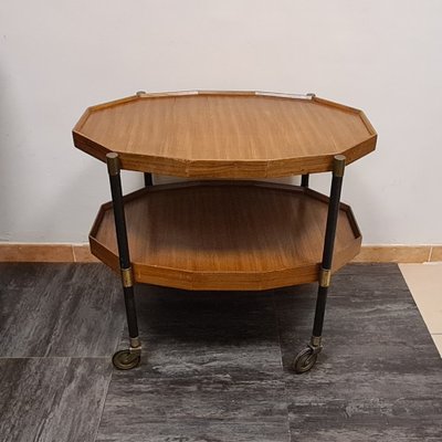 Teak and Brass Divisible Food Trolley, 1950s-RPW-1789658