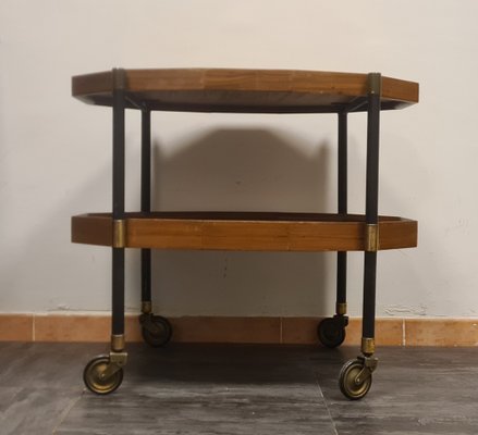 Teak and Brass Divisible Food Trolley, 1950s-RPW-1789658