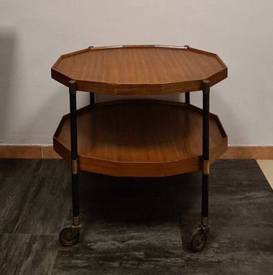 Teak and Brass Divisible Food Trolley, 1950s-RPW-1789658