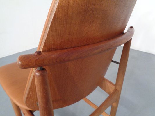 Teak and Brass Side Chair by Arne Hovmand-Olsen for Mogens Kold, 1950s-RDW-711632