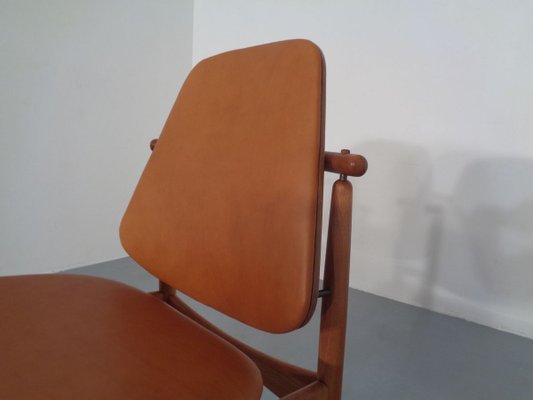 Teak and Brass Side Chair by Arne Hovmand-Olsen for Mogens Kold, 1950s-RDW-711632