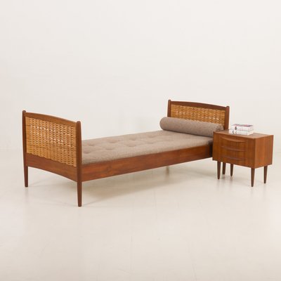 Teak and Cane Daybed attributed to Kai Winding, Denmark, 1960s-UE-2034920