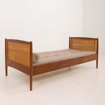 Teak and Cane Daybed attributed to Kai Winding, Denmark, 1960s-UE-2034920