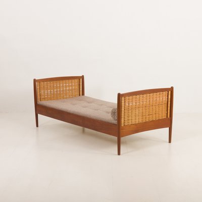 Teak and Cane Daybed attributed to Kai Winding, Denmark, 1960s-UE-2034920