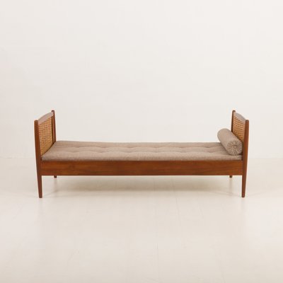 Teak and Cane Daybed attributed to Kai Winding, Denmark, 1960s-UE-2034920