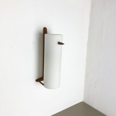 Teak and Glass Wall Sconce by Uno & Östen Kristiansson for Luxus, Sweden-QZ-1053256