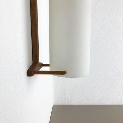 Teak and Glass Wall Sconce by Uno & Östen Kristiansson for Luxus, Sweden-QZ-1053256