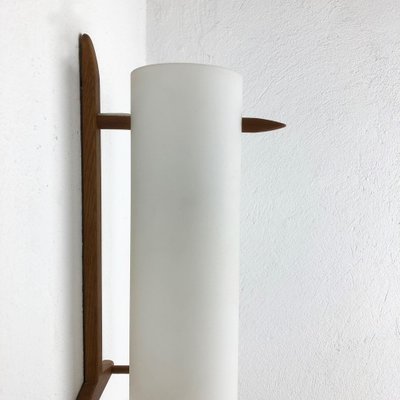 Teak and Glass Wall Sconce by Uno & Östen Kristiansson for Luxus, Sweden-QZ-1053256