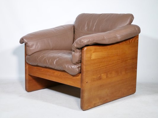 Teak and Leather Armchair by Mikael Laursen, 1970s-LVS-1756855