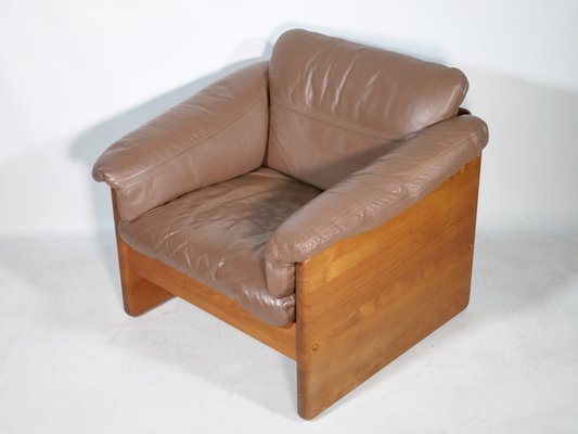 Teak and Leather Armchair by Mikael Laursen, 1970s-LVS-1756855