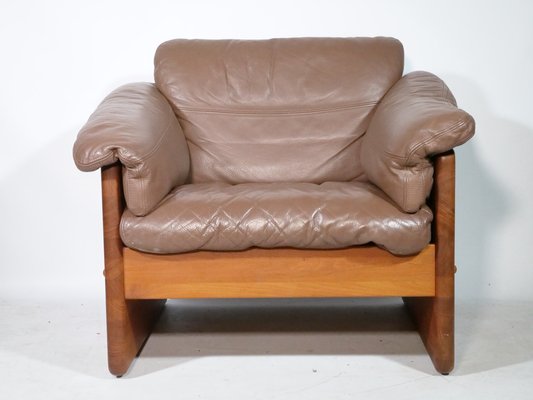 Teak and Leather Armchair by Mikael Laursen, 1970s-LVS-1756855