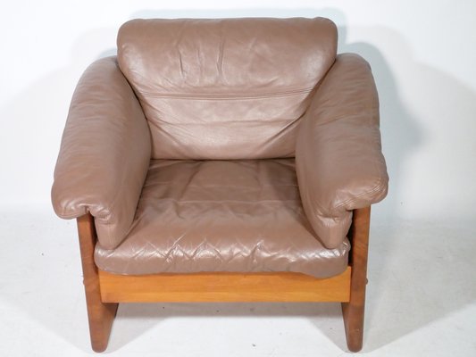 Teak and Leather Armchair by Mikael Laursen, 1970s-LVS-1756855