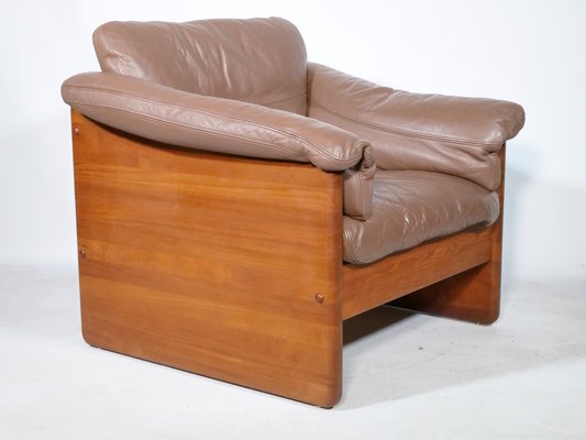 Teak and Leather Armchair by Mikael Laursen, 1970s-LVS-1756855