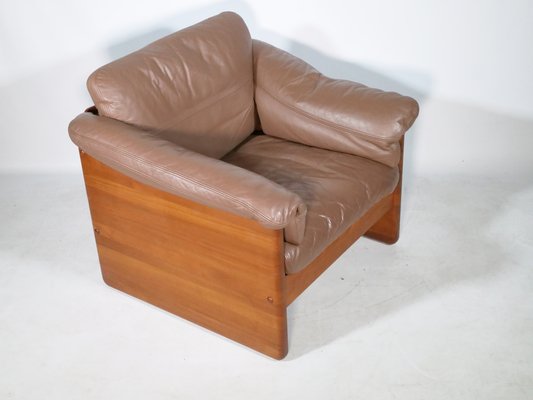 Teak and Leather Armchair by Mikael Laursen, 1970s-LVS-1756855