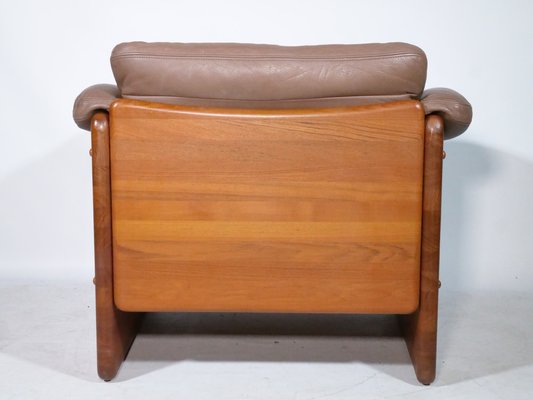 Teak and Leather Armchair by Mikael Laursen, 1970s-LVS-1756855