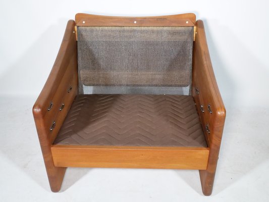 Teak and Leather Armchair by Mikael Laursen, 1970s-LVS-1756855