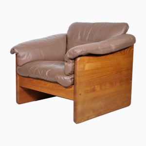 Teak and Leather Armchair by Mikael Laursen, 1970s-LVS-1756855