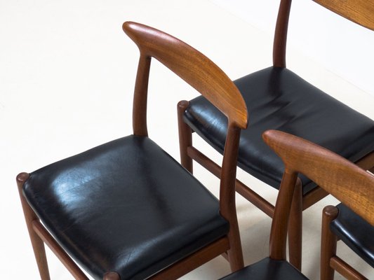 Teak and Leather Dining Chairs by Hans J. Wegner for C.M. Madsen, Set of 6-YS-2024621