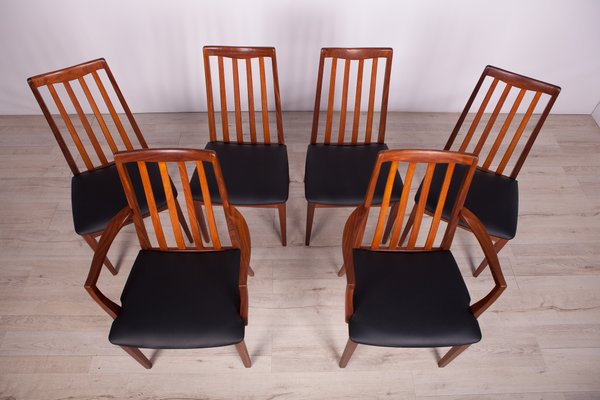 Teak and Leather Dining Chairs by Leslie Dandy for G-Plan, 1960s, Set of 6-NIT-906421