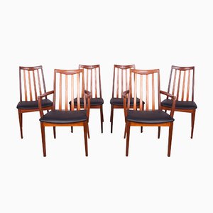 Teak and Leather Dining Chairs by Leslie Dandy for G-Plan, 1960s, Set of 6-NIT-906421