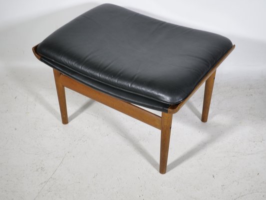 Teak and Leather Model Bwana Armchair and Footstool by Finn Juhl for France & Søn / France & Daverkosen, 1960, Set of 2-LVS-1820609