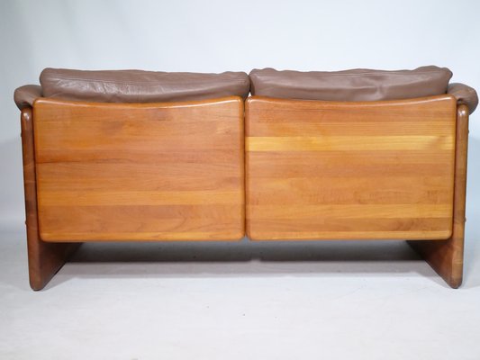 Teak and Leather Sofa by Mikael Laursen, 1970s-LVS-1756860