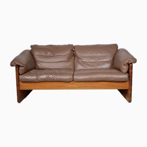 Teak and Leather Sofa by Mikael Laursen, 1970s-LVS-1756860