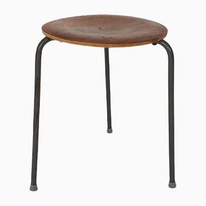 Teak and Metal Tripod Stool, Denmark, 1960s-ZO-1297759