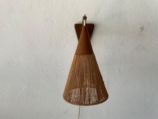 Teak and Natural Ropes Sconce by Ib Fabiansen for Fog & Mørup, Denmark, 1960s-RDS-1367648