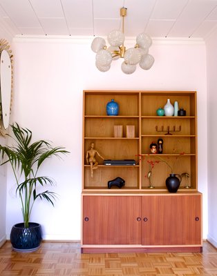 Teak and Oak 2-Part Cabinet by Borge Mogensen for Karl Andersson & Soner, Denmark, 1960s-OHY-2034463