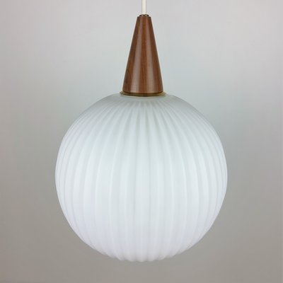 Teak and Opaline Ceiling Lamp, 1960s-YBU-576728