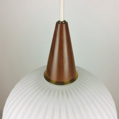 Teak and Opaline Ceiling Lamp, 1960s-YBU-576728