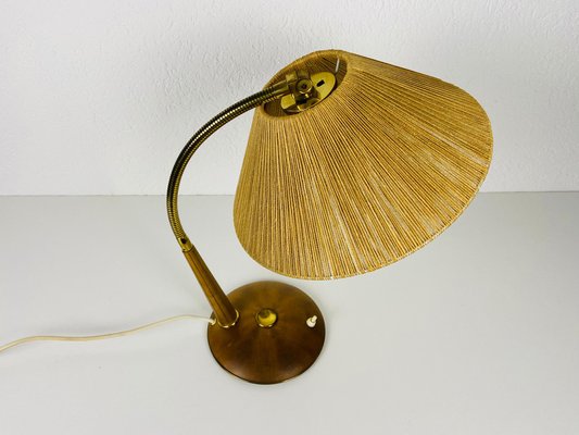 Teak and Rattan Table Lamp from Temde, 1970s-PUK-1050932