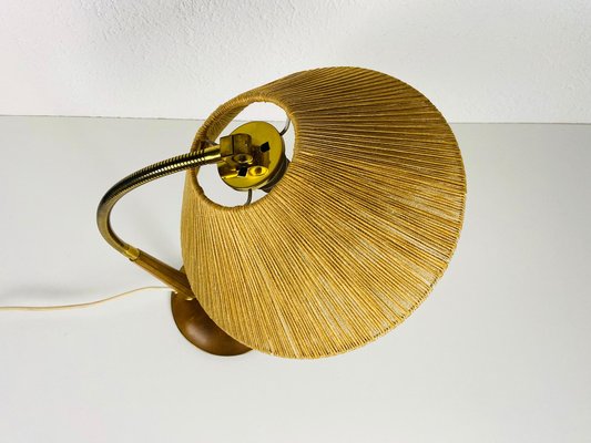 Teak and Rattan Table Lamp from Temde, 1970s-PUK-1050932