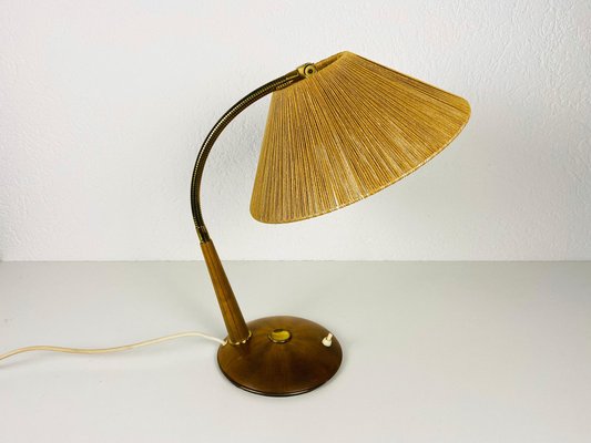 Teak and Rattan Table Lamp from Temde, 1970s-PUK-1050932