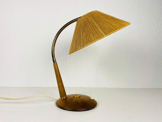 Teak and Rattan Table Lamp from Temde, 1970s-PUK-1050932