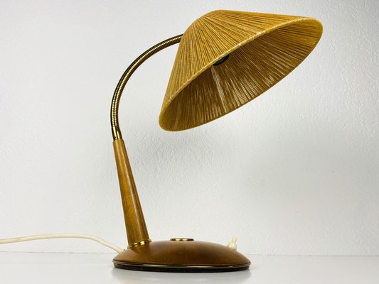 Teak and Rattan Table Lamp from Temde, 1970s-PUK-1050932