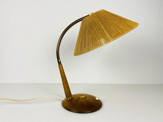 Teak and Rattan Table Lamp from Temde, 1970s-PUK-1050932