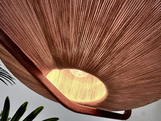 Teak and Sisal Cord Weave Hanging Lamp from Temde Leuchten, 1960s-JP-1820958