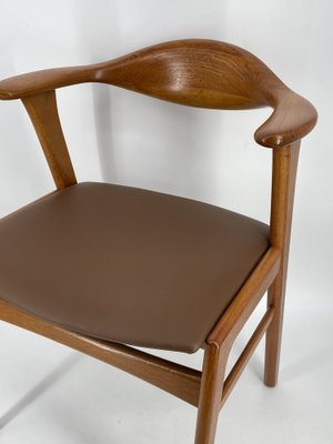 Teak Armchair Model 49 with Leather Seat by Erik Kirkegaard for Høng Stolefabrik, Denmark, 1960s-CZ-2041206